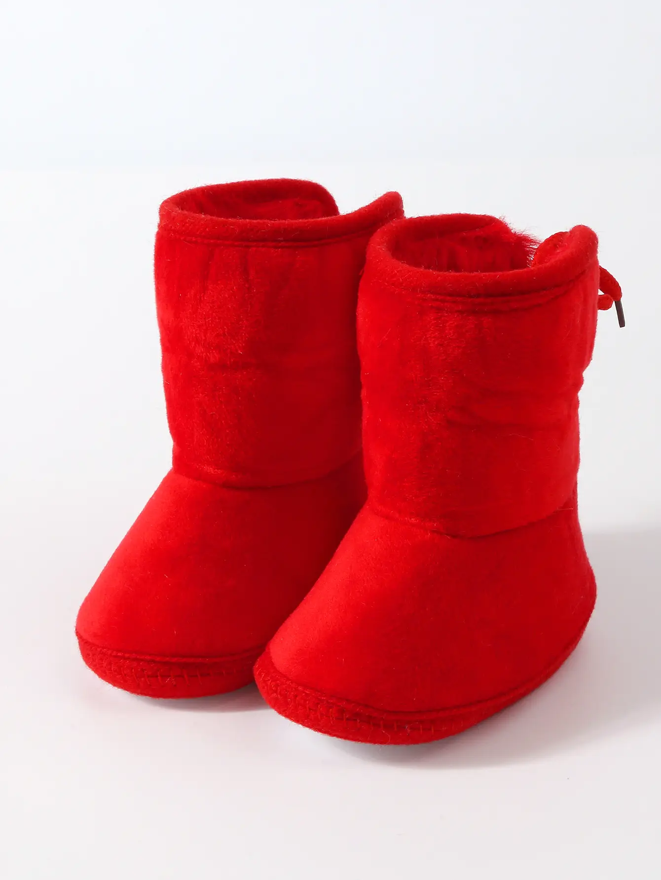 Baby Faux Fur Boots Red Pink Brown 0-1Yr Winter Soft — feature 5