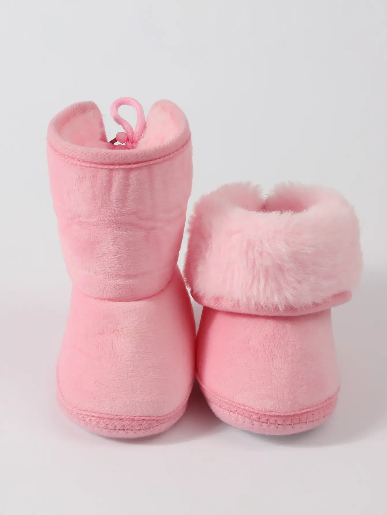 Baby Faux Fur Boots Red Pink Brown 0-1Yr Winter Soft — feature 7