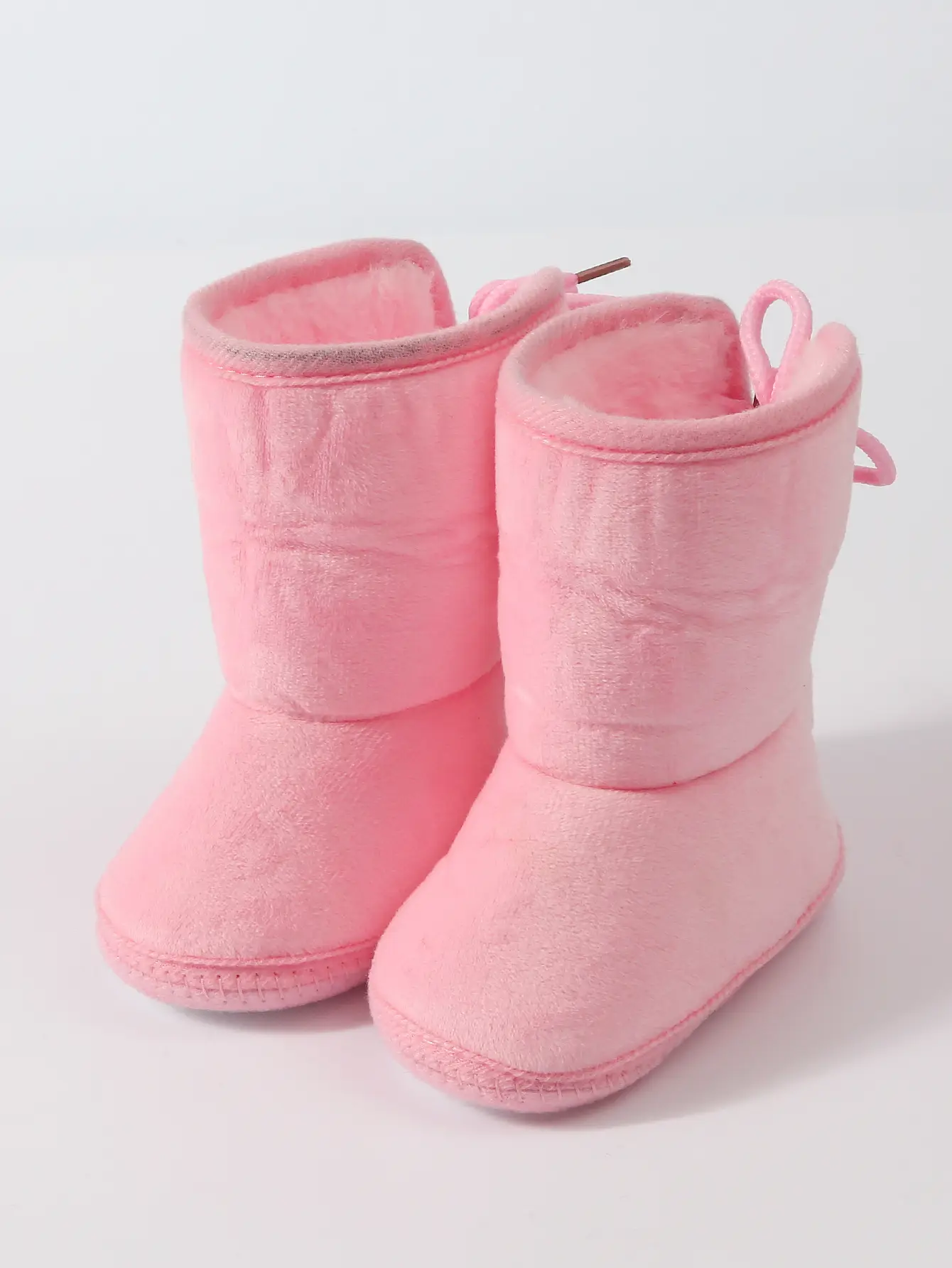 Baby Faux Fur Boots Red Pink Brown 0-1Yr Winter Soft — feature 8