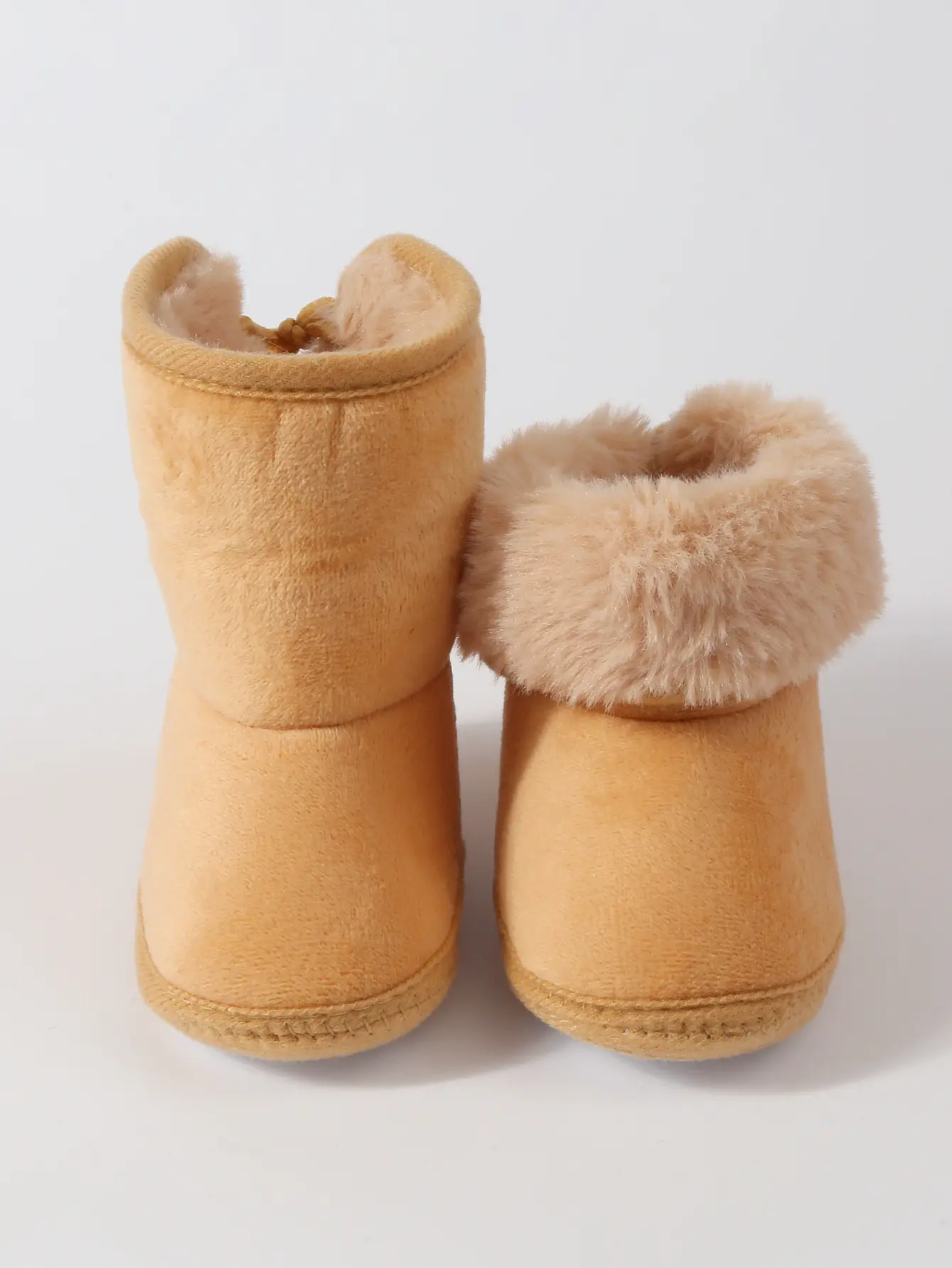 Baby Faux Fur Boots Red Pink Brown 0-1Yr Winter Soft — feature 9