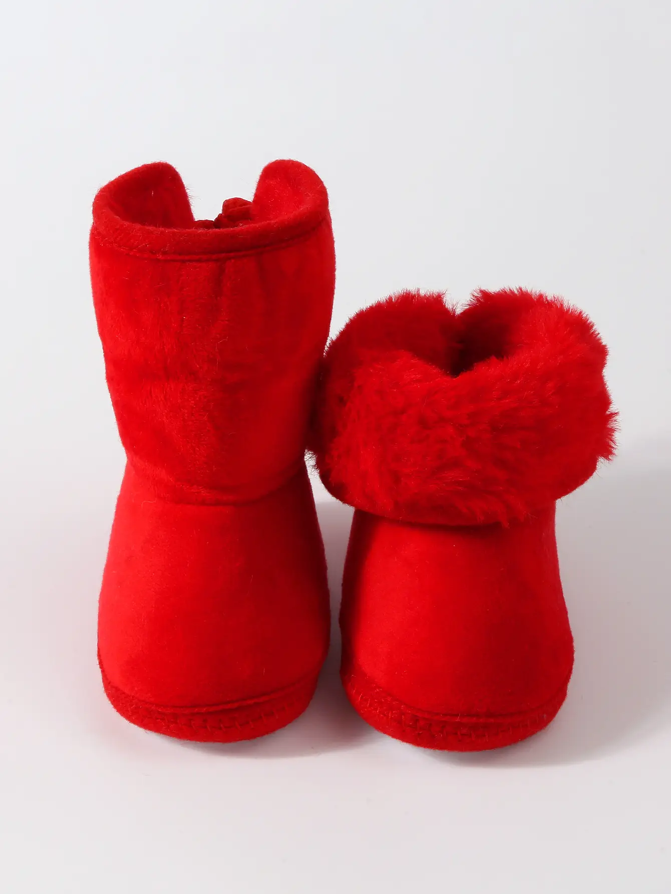 Baby Faux Fur Boots Red Pink Brown 0-1Yr Winter Soft
