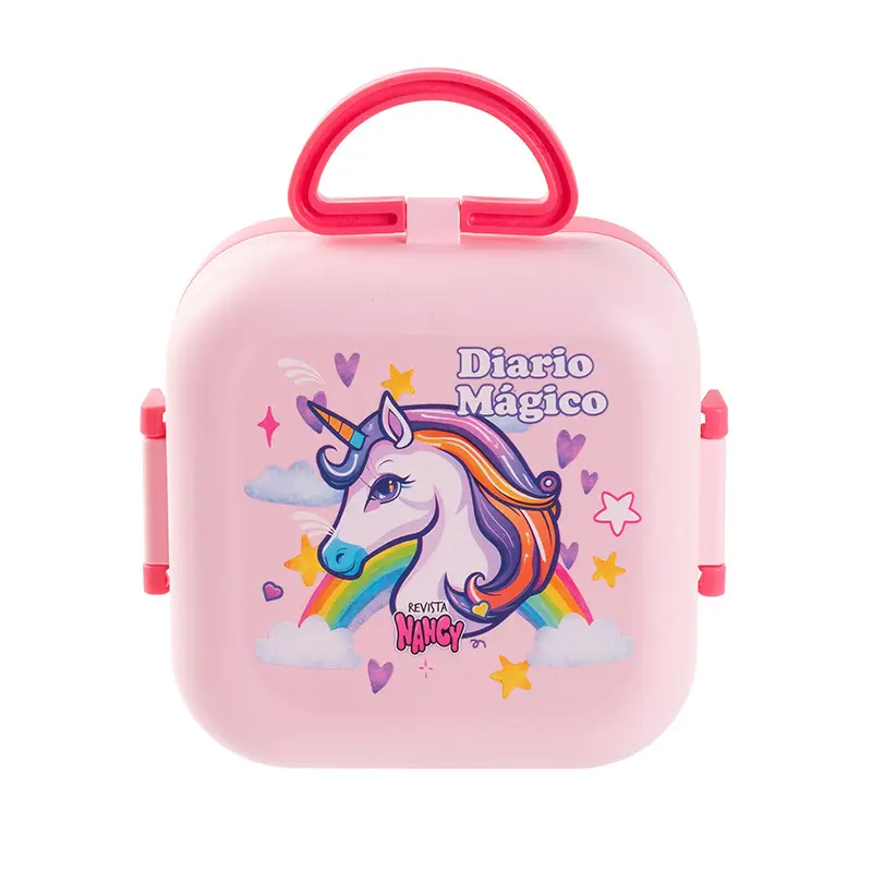Cartoon Fun Flip-Top Compartment Lunch Box for Students and Children Portable Lunch Box Microwaveable Cute Lunch Box