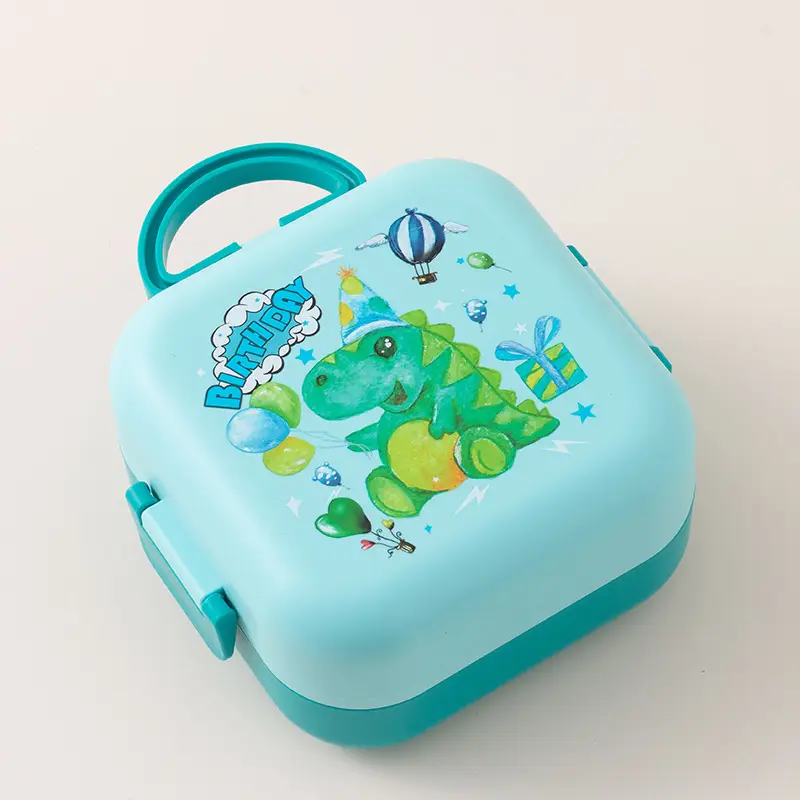 Cartoon Fun Flip-Top Compartment Lunch Box for Students and Children Portable Lunch Box Microwaveable Cute Lunch Box