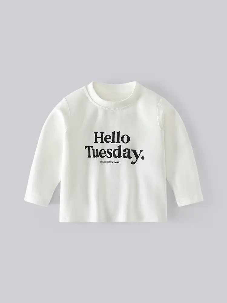 Hello Tuesda White Long Sleeve T-Shirt for Boys