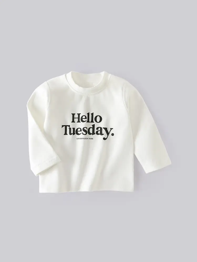 Hello Tuesda White Long Sleeve T-Shirt for Boys