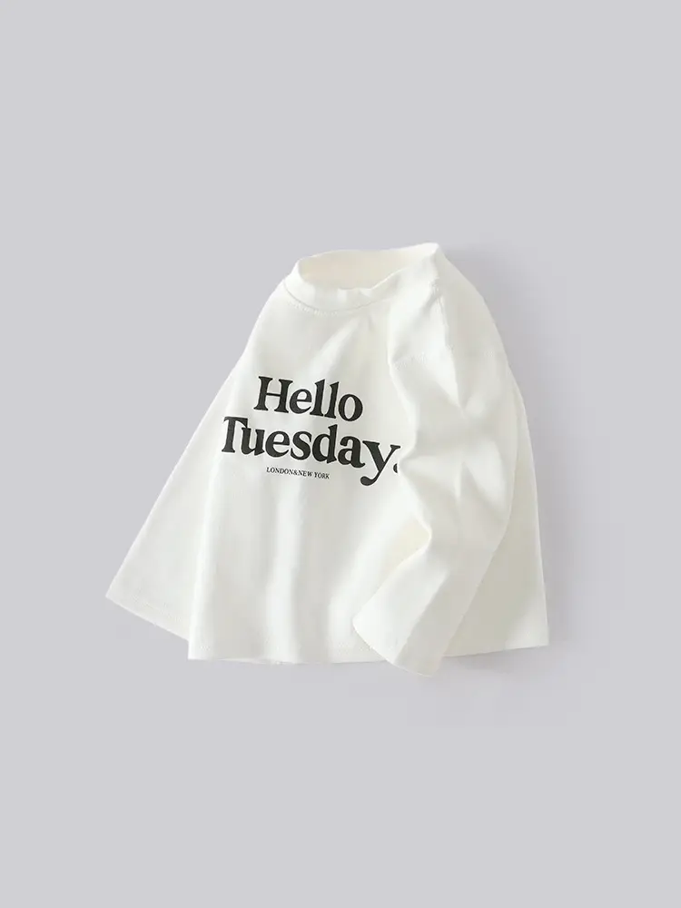 Hello Tuesda White Long Sleeve T-Shirt for Boys