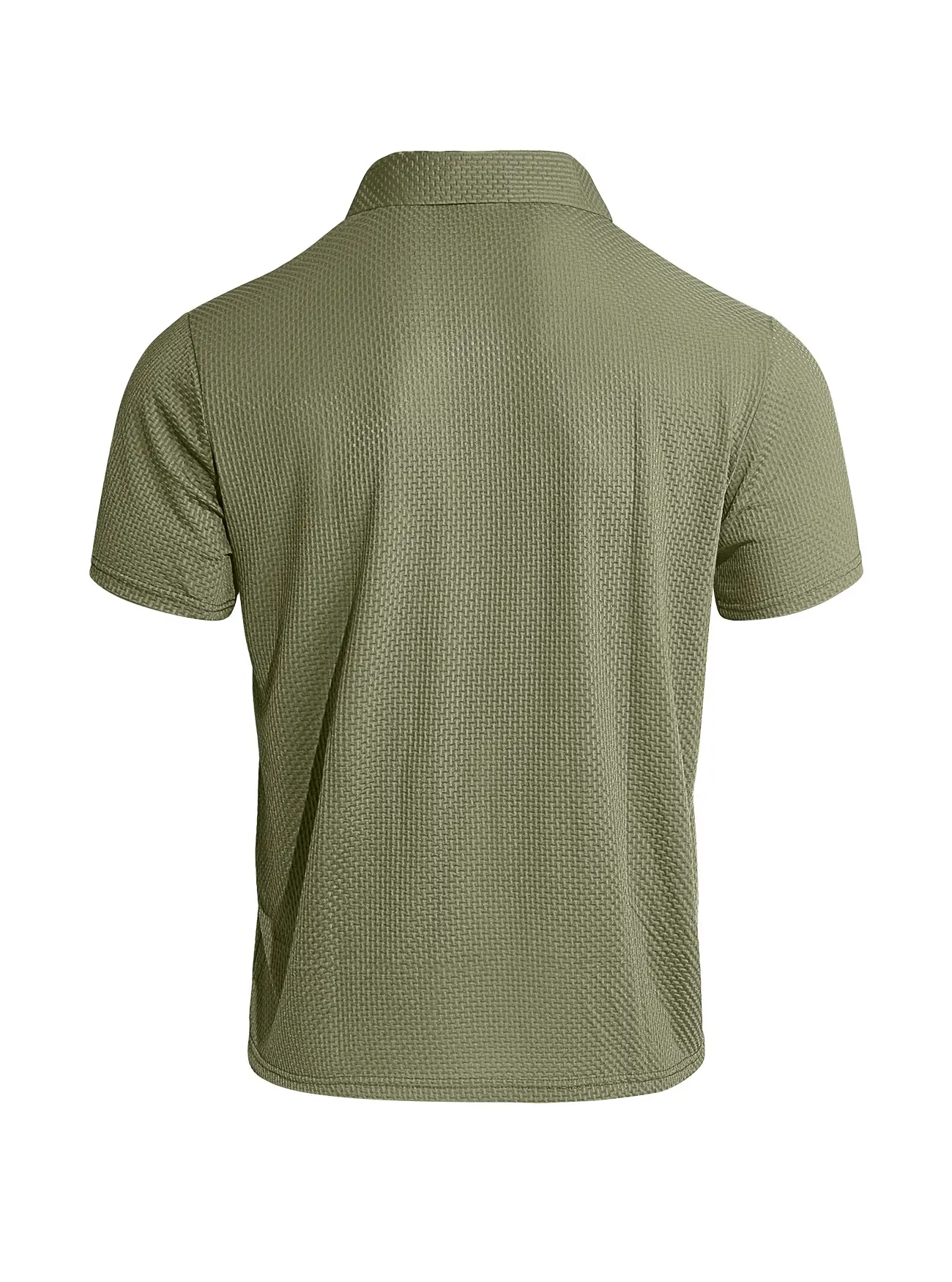 Men's Waffle Knit Polo Shirt Short Sleeve Summer Beige — feature 19