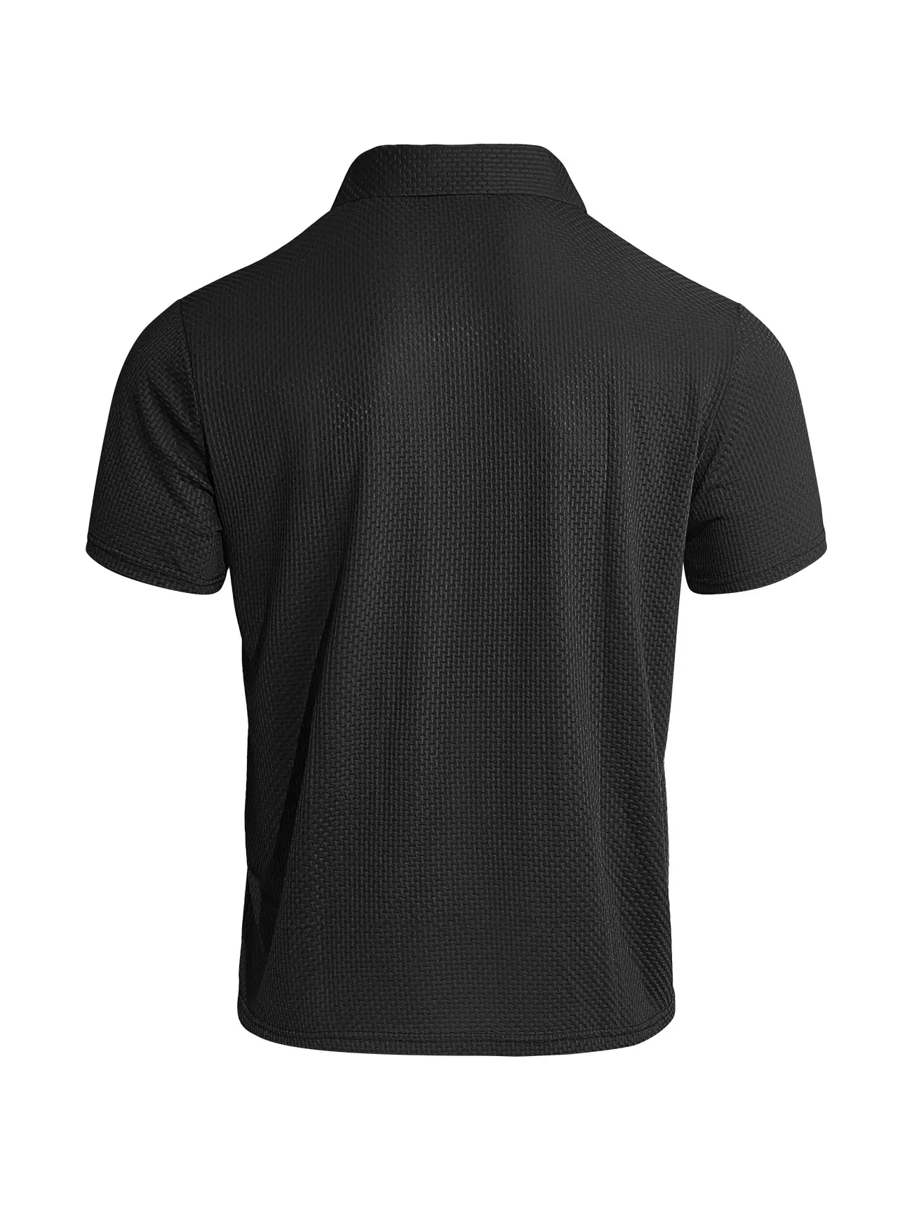 Men's Waffle Knit Polo Shirt Short Sleeve Summer Beige — feature 21