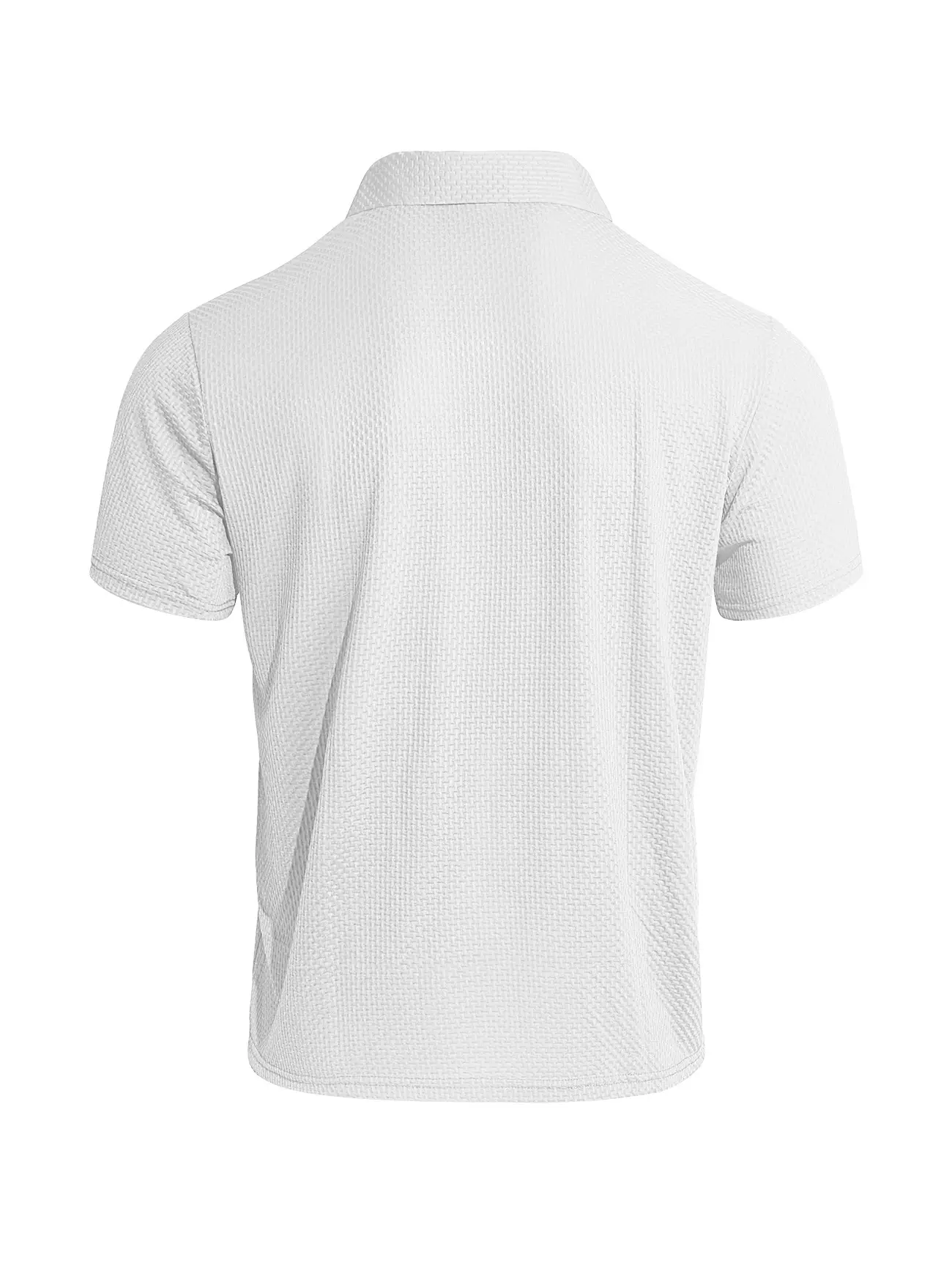Men's Waffle Knit Polo Shirt Short Sleeve Summer Beige — feature 25