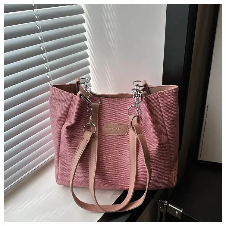 Brown Canvas Shoulder Bag for Women Large Capacity Commuter Tote — feature 11