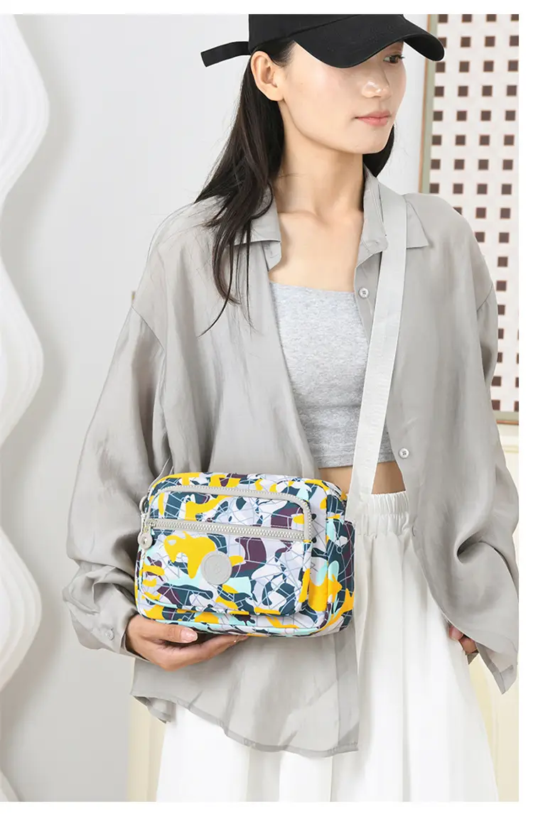 Women Floral Crossbody Bag Large Capacity Yellow — feature 10