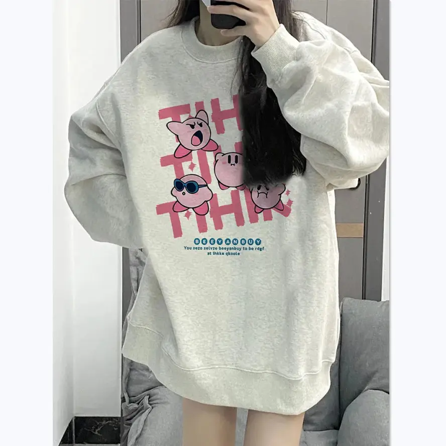 Women 100% Cotton Loose Sweatshirt Winter Fleece Lined - Image 4