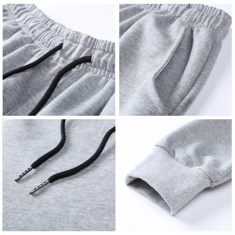 Men's Grey Loosen Sweatpants with Lace Lining - Image 8