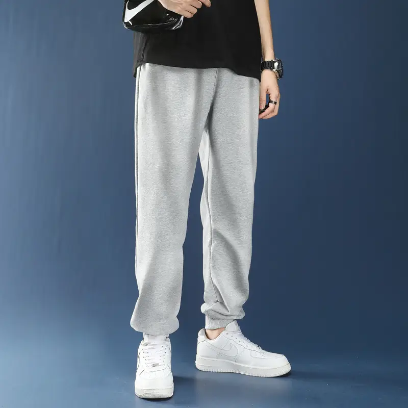 Men's Grey Loosen Sweatpants with Lace Lining - Image 3