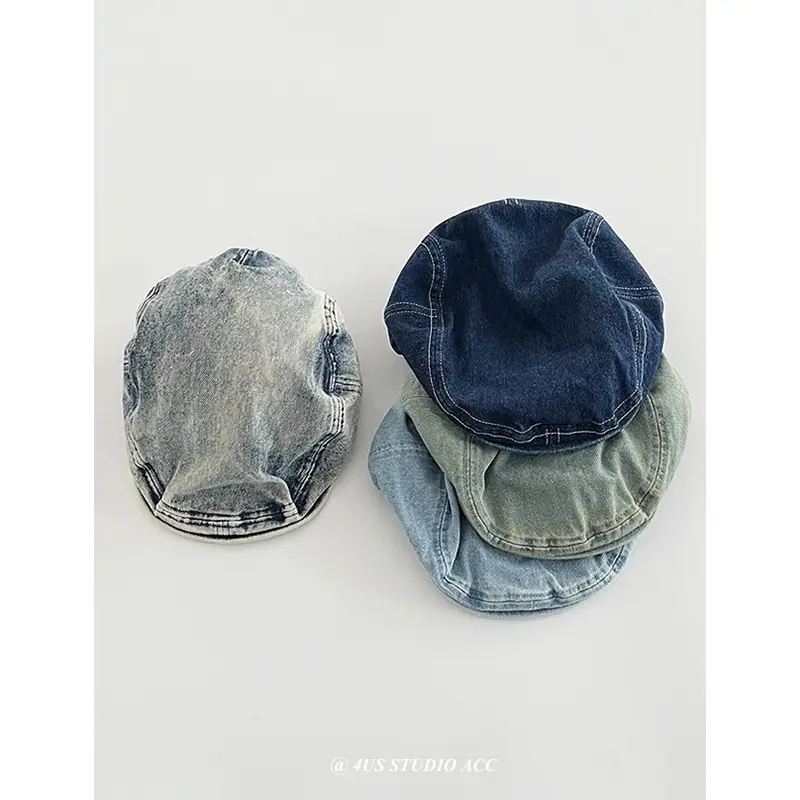 Japanese Style Washed Denim Progressive Hat Women Spring Summer Artistic Street Fashion - Image 4