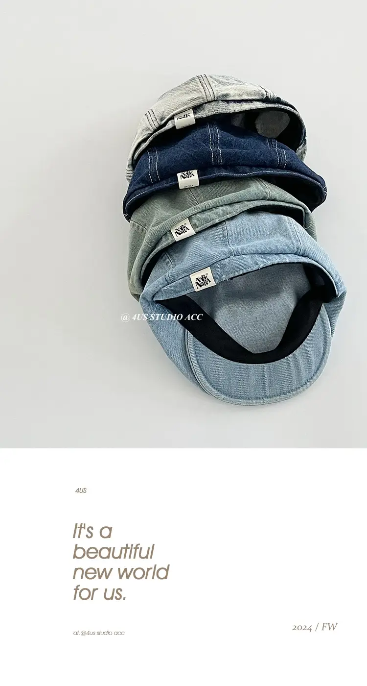 Japanese Style Washed Denim Progressive Hat Women Spring Summer Artistic Street Fashion — feature 2