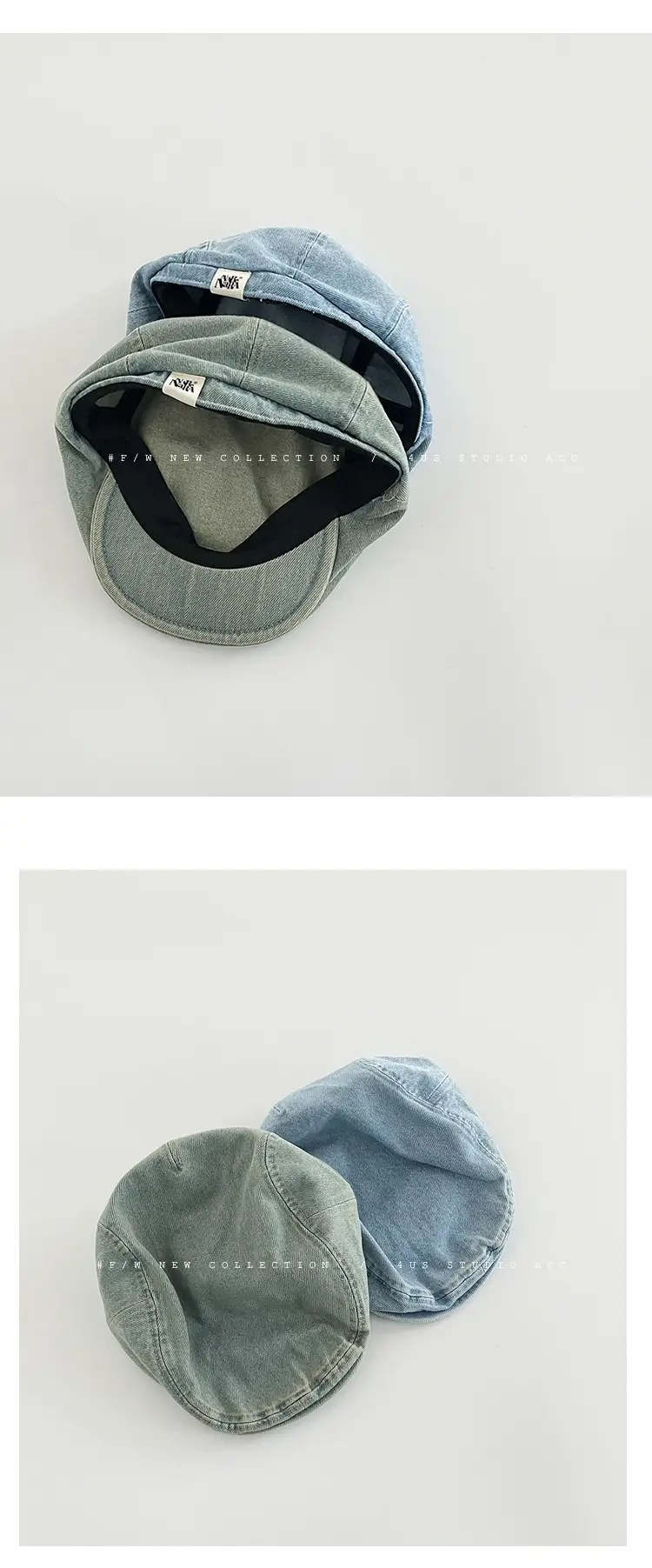 Japanese Style Washed Denim Progressive Hat Women Spring Summer Artistic Street Fashion — feature 7
