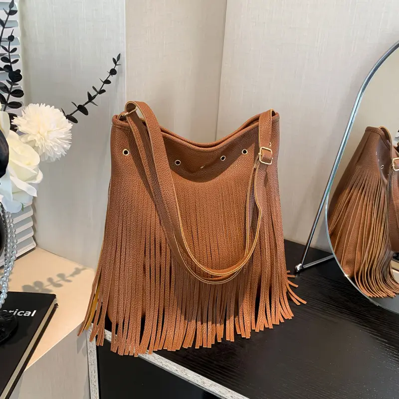 Black Tassel Shoulder Bag for Women 2024 - Image 5