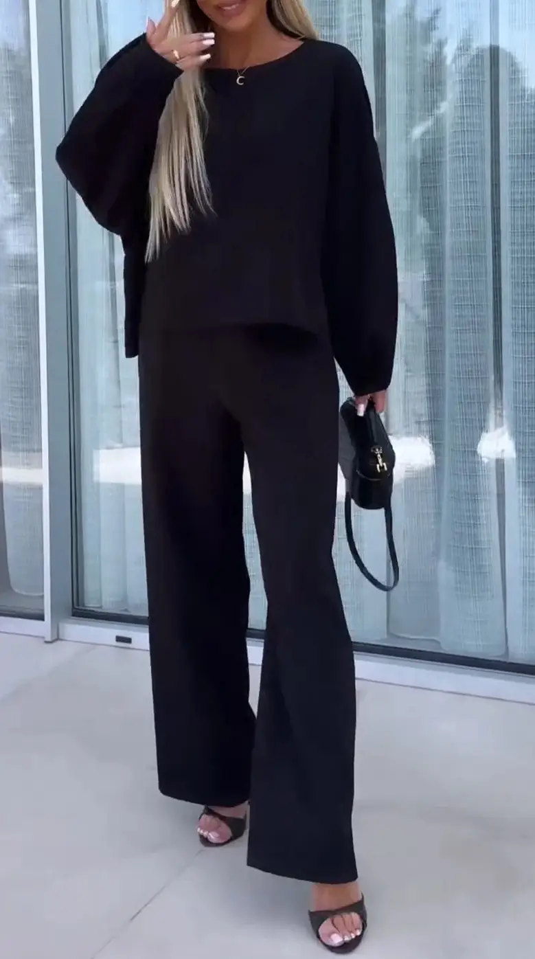 2024 Women's White Cross-Border Suit Set with Elastic Trousers — feature 8