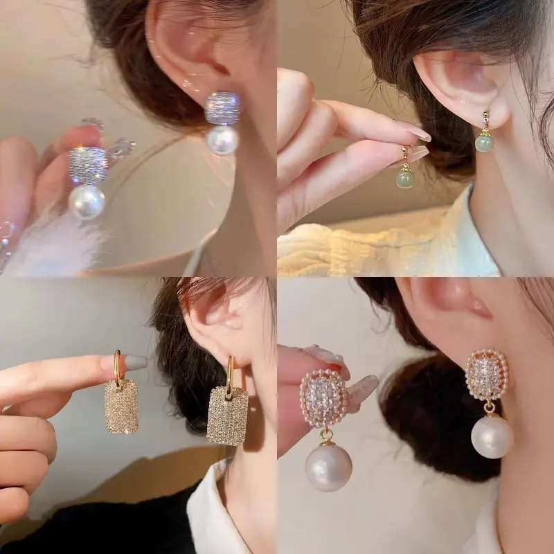 S925 Silver Square Tassel Earrings for Women - Image 56