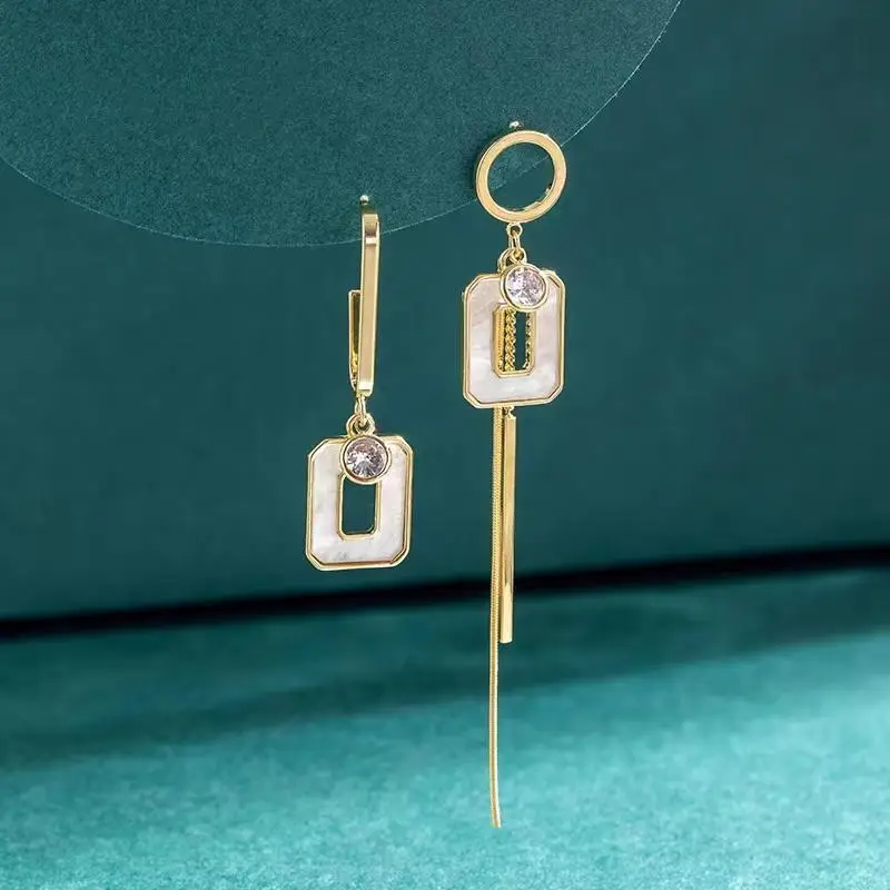 S925 Silver Square Tassel Earrings for Women - Image 37