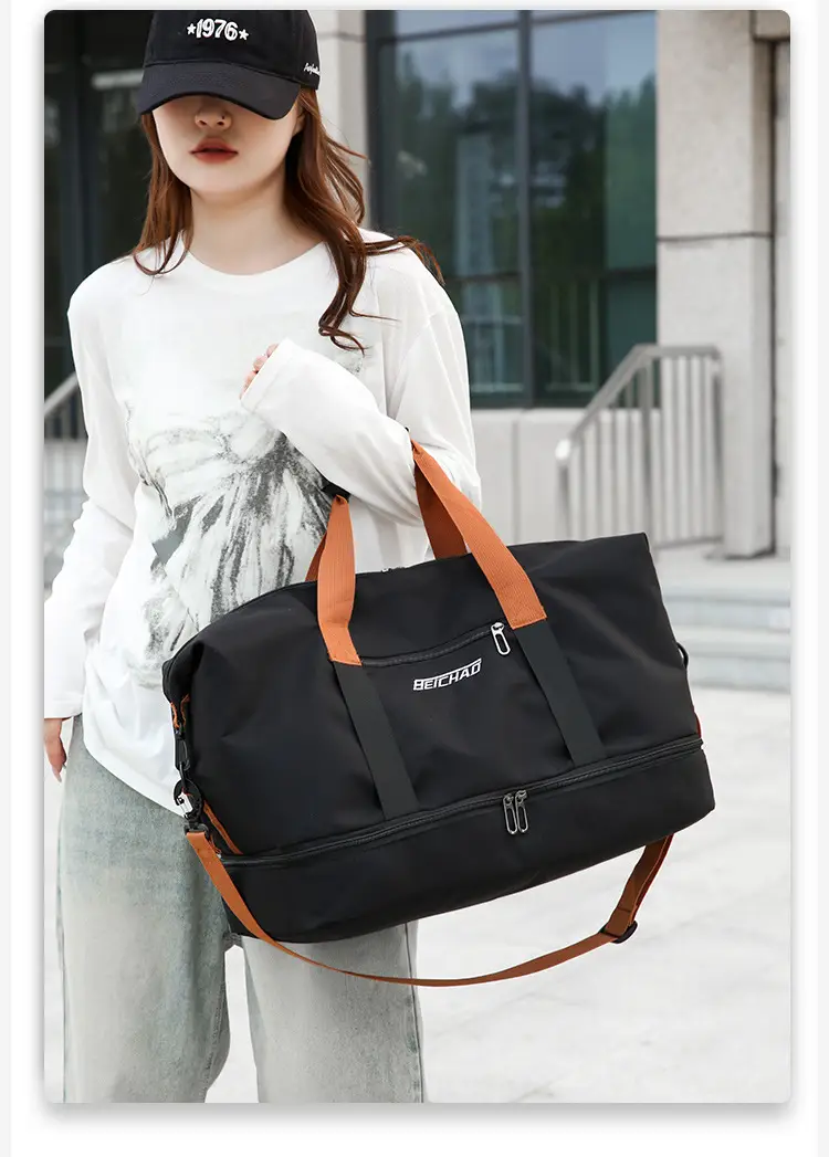 Oxford Cloth Travel Bag Dry Wet Separation Sports Fitness Bag — feature 3