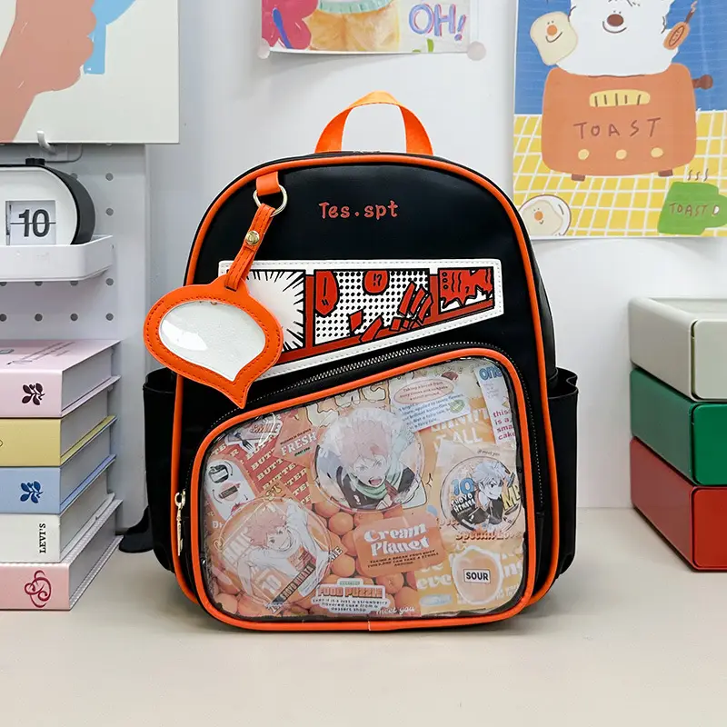 Cartoon Student Backpacks Transparent School Bag Set
