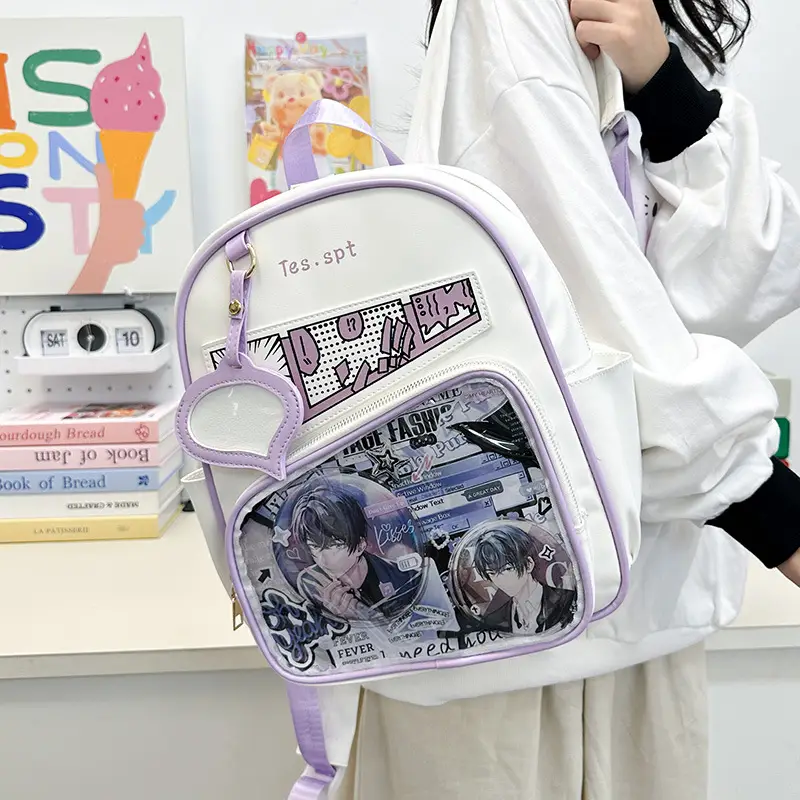 Cartoon Student Backpacks Transparent School Bag Set