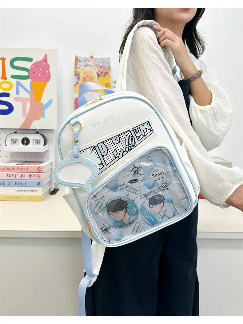 Cartoon Student Backpacks Transparent School Bag Set — feature 10
