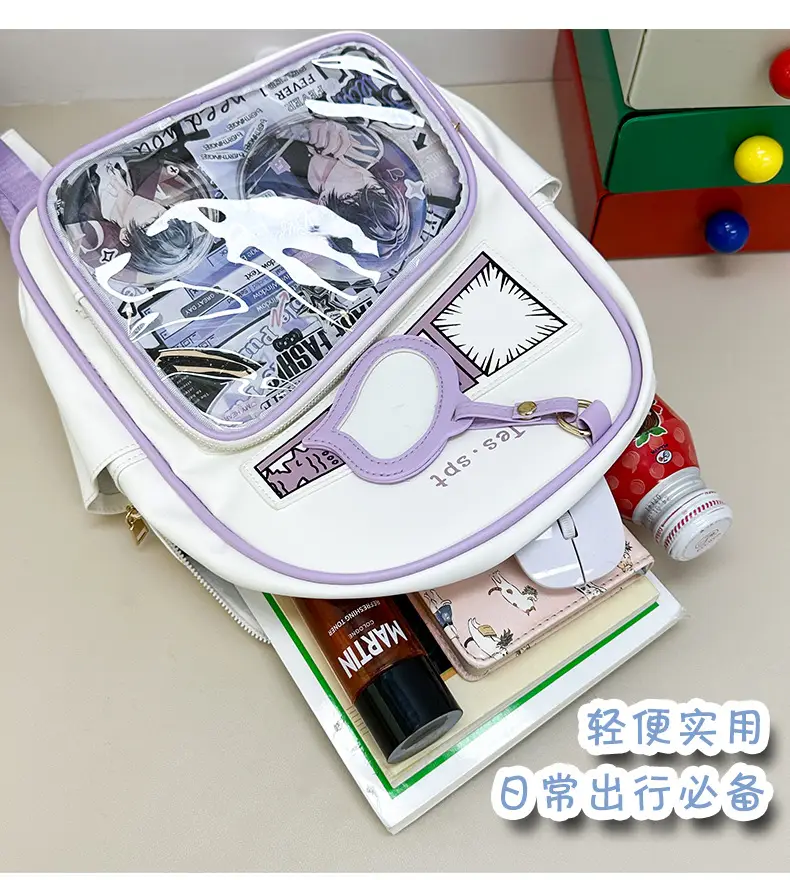Cartoon Student Backpacks Transparent School Bag Set — feature 5