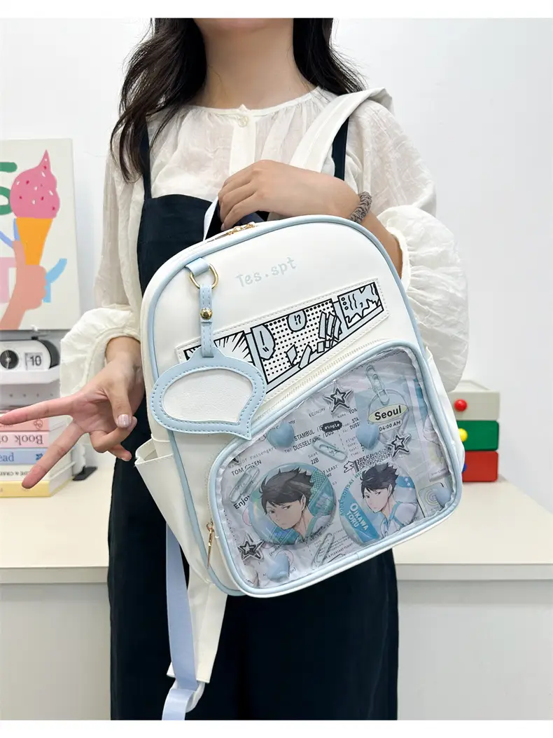 Cartoon Student Backpacks Transparent School Bag Set — feature 9