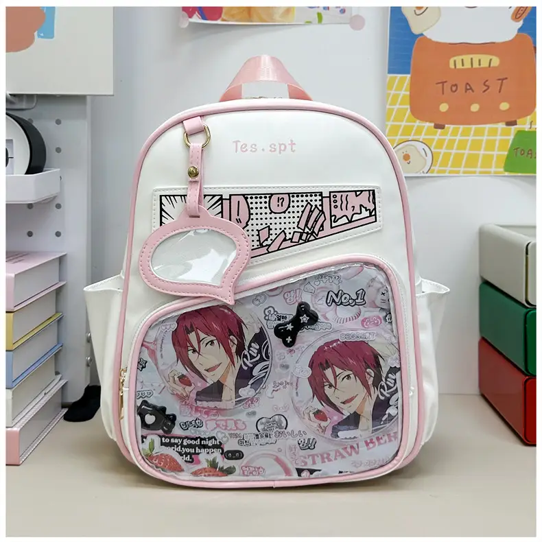 Cartoon Student Backpacks Transparent School Bag Set