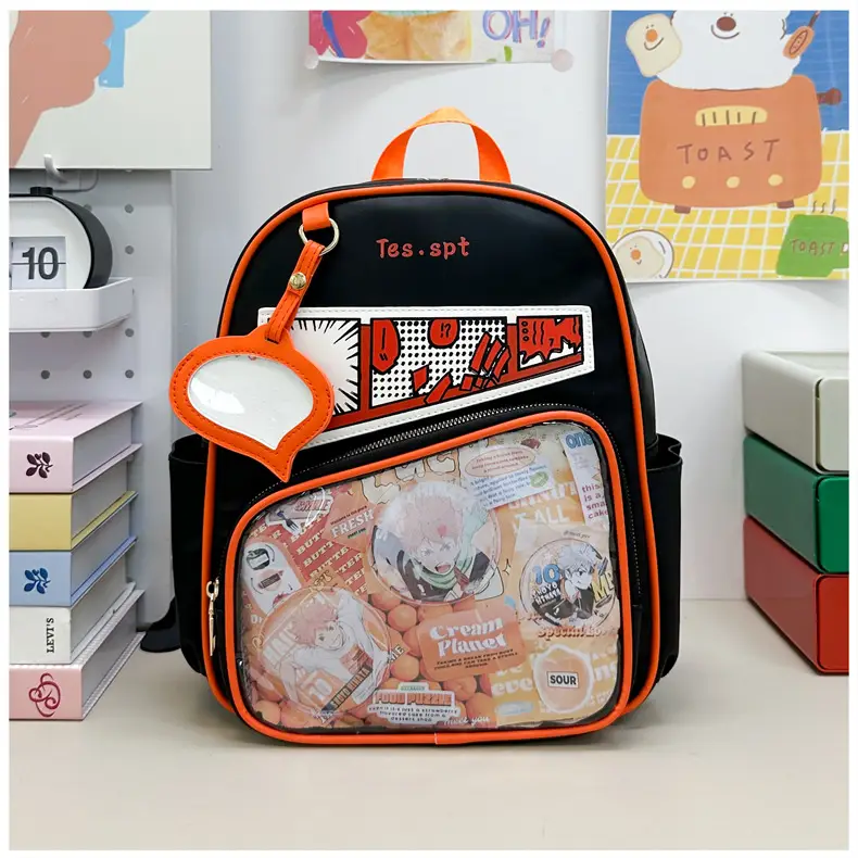 Cartoon Student Backpacks Transparent School Bag Set