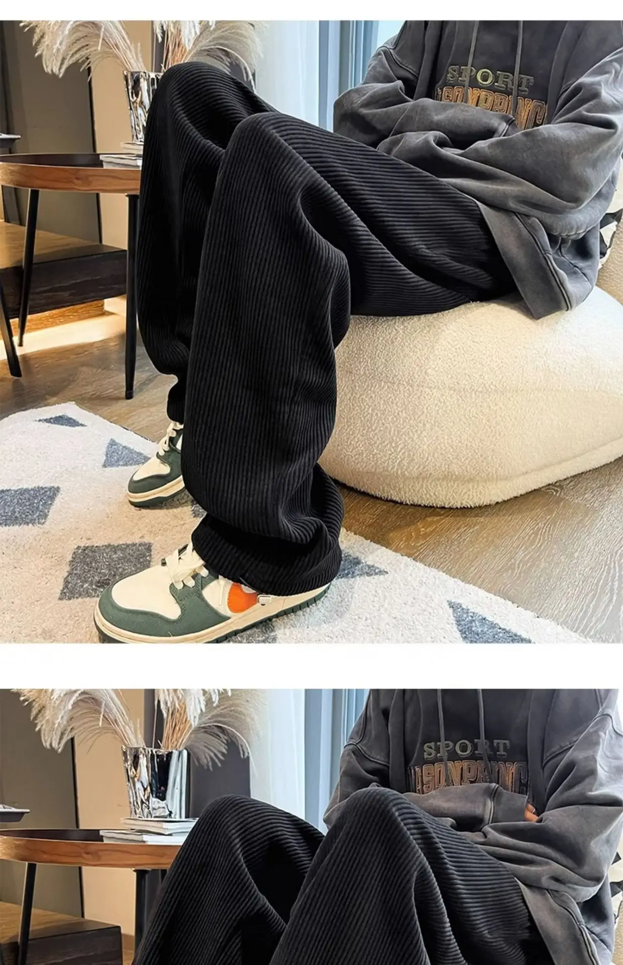 Men's Straight Cut Trousers High Street Casual Spring Autumn — feature 16