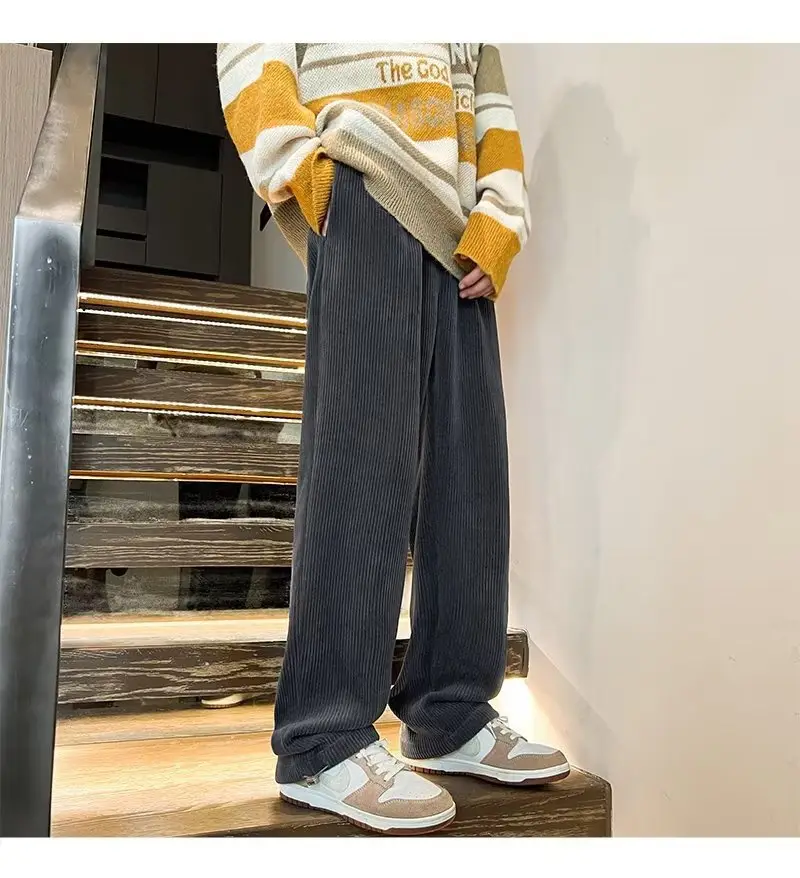 Men's Straight Cut Trousers High Street Casual Spring Autumn — feature 9