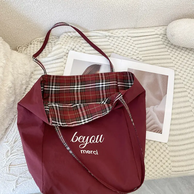 Plaid Women's Commuter Tote Bag Large Capacity — feature 10