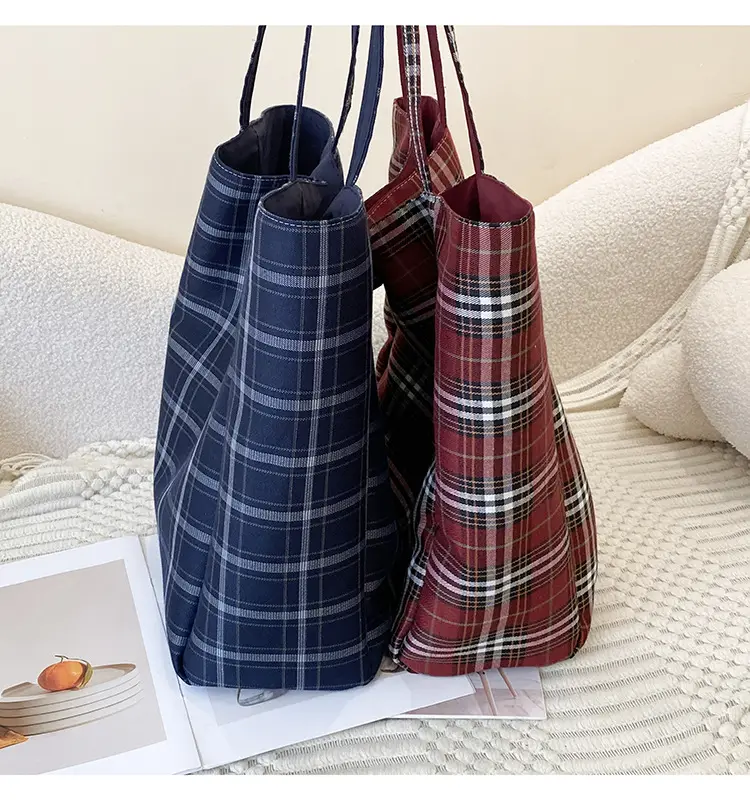 Plaid Women's Commuter Tote Bag Large Capacity — feature 4