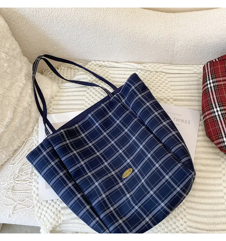 Plaid Women's Commuter Tote Bag Large Capacity — feature 6