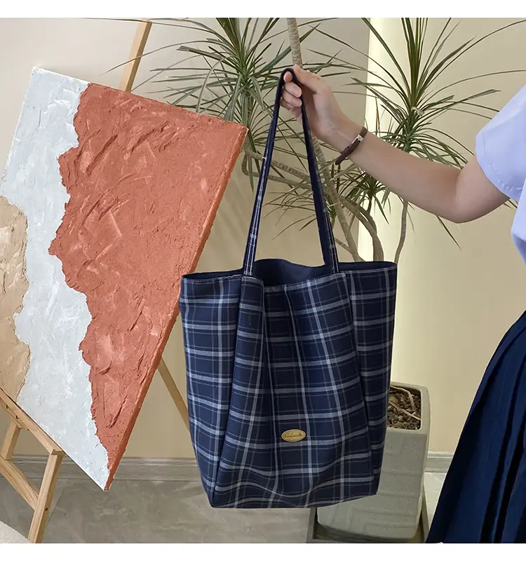 Plaid Women's Commuter Tote Bag Large Capacity — feature 8