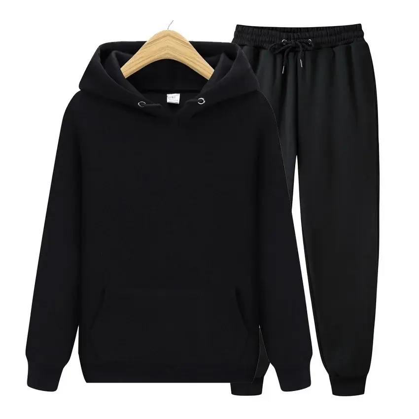 Men Blue Fleece Hoodie & Pants Set 2024 Spring Autumn — feature 15