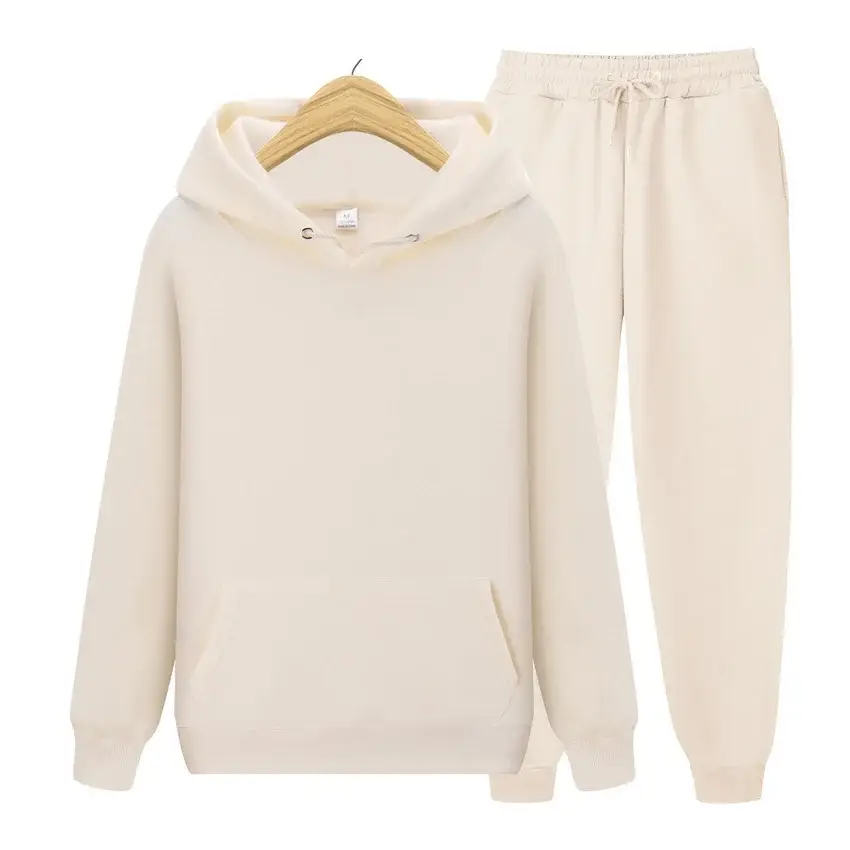 Men Blue Fleece Hoodie & Pants Set 2024 Spring Autumn — feature 4