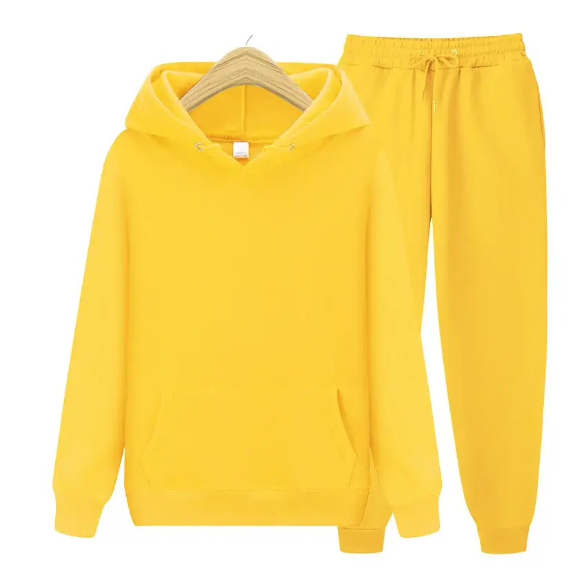 Men Blue Fleece Hoodie & Pants Set 2024 Spring Autumn — feature 9