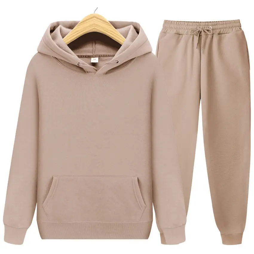 Men Blue Fleece Hoodie & Pants Set 2024 Spring Autumn - Image 14