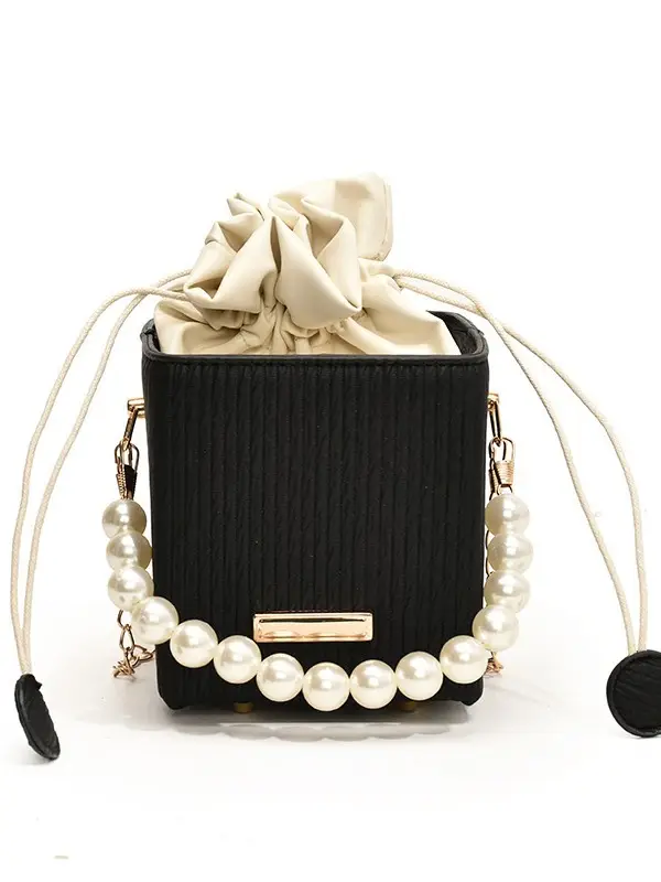 Women's Pearl Chain Shoulder Bag Cream 2024 - Image 10