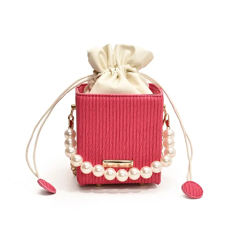 Women's Pearl Chain Shoulder Bag Cream 2024 - Image 3