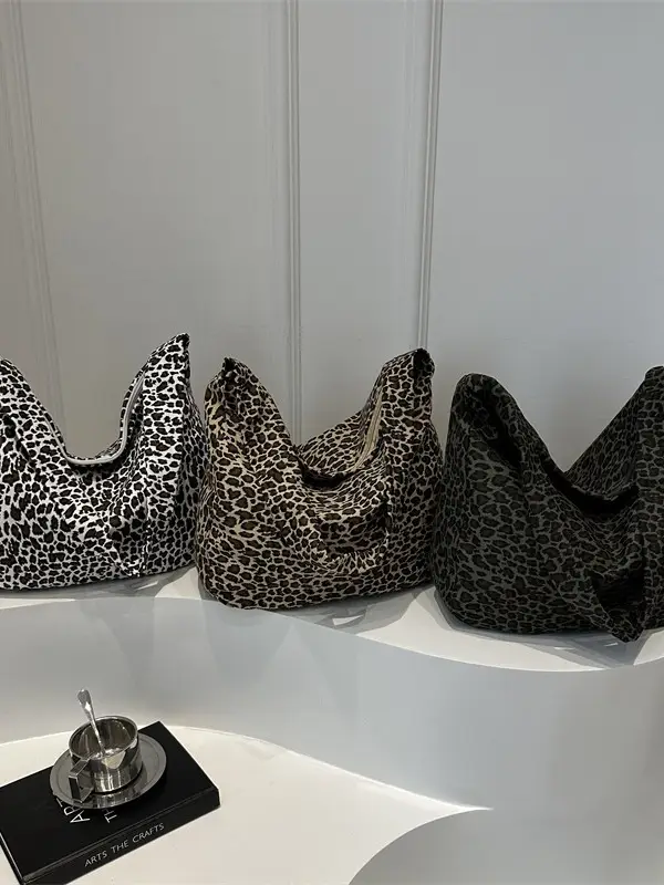 Large Leopard Print Shoulder Bag for Women - Image 6