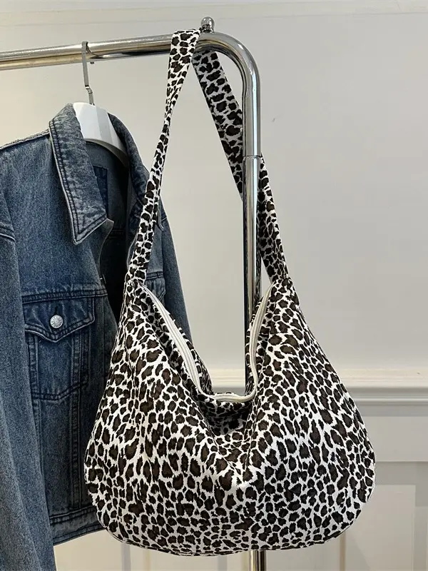 Large Leopard Print Shoulder Bag for Women - Image 7