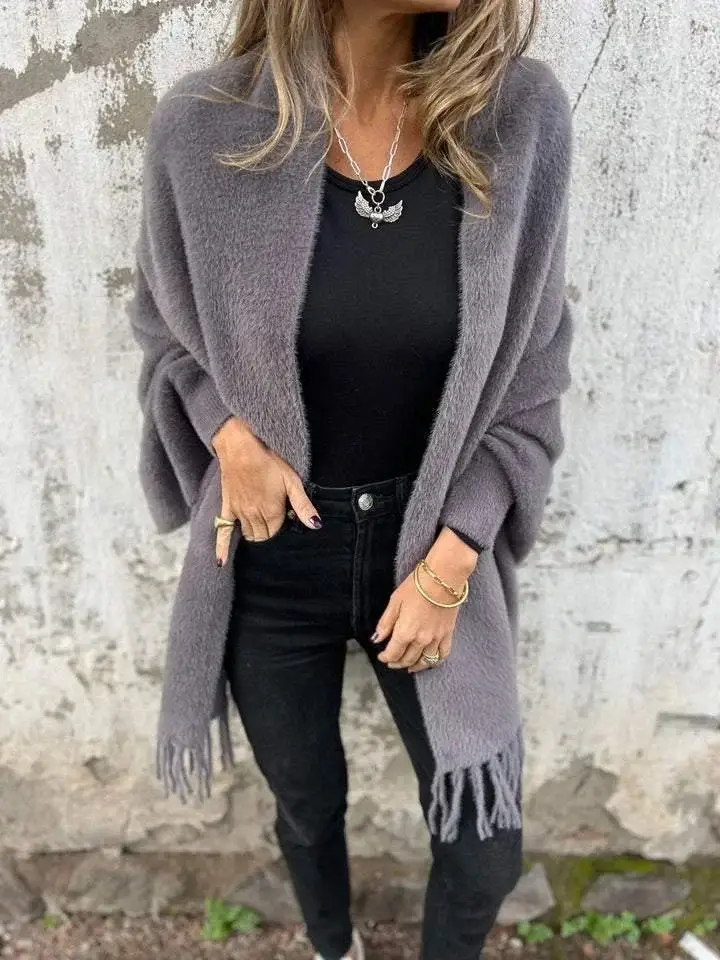 2024 White Tassel Shawl Jacket for Women — feature 5
