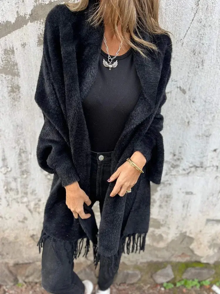 2024 White Tassel Shawl Jacket for Women - Image 2