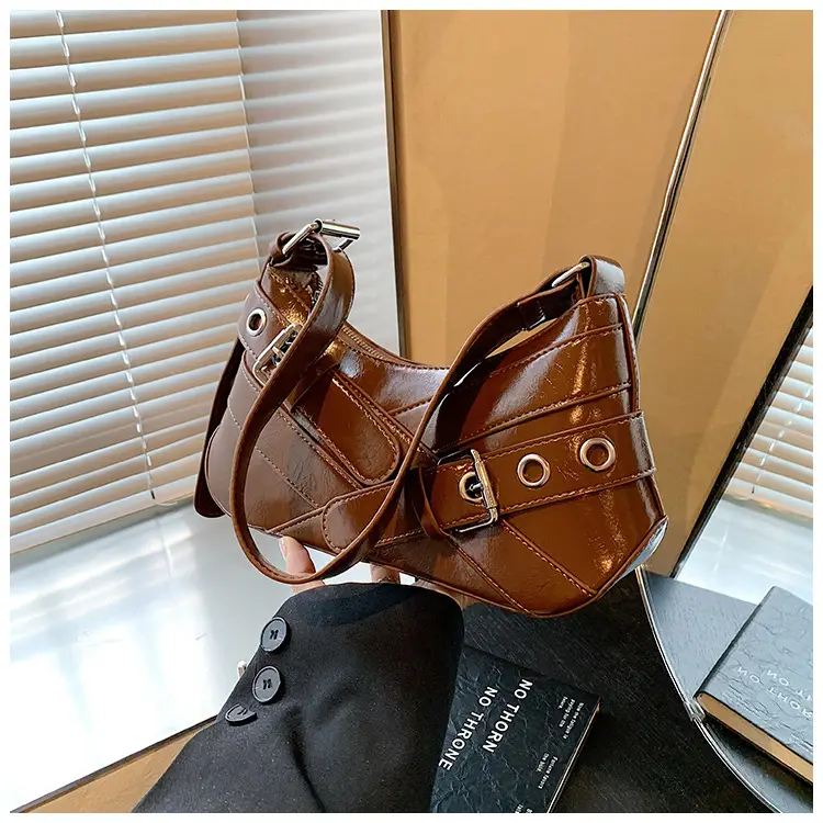 Brown Leather Motorcycle Style Shoulder Bag for Women 2024 — feature 15